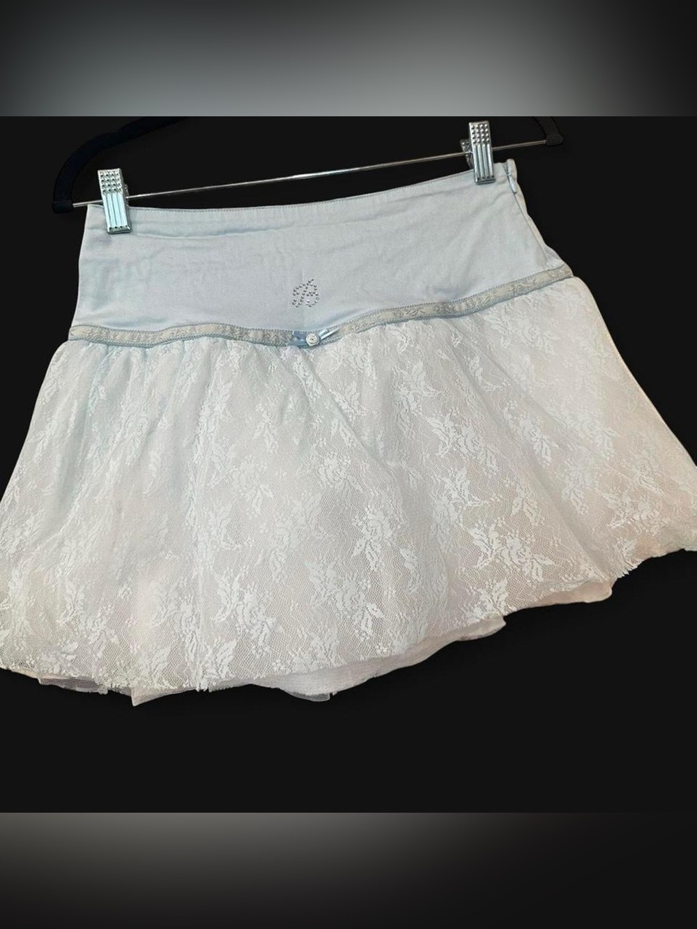 Blumarine White Lace Mini Skirt